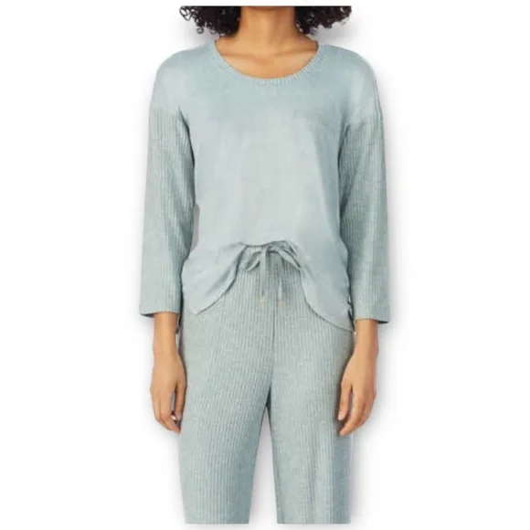 NWT Midnight by Carole Hochman Ribbed Lounge Set Sage XXL - Picture 2 of 4